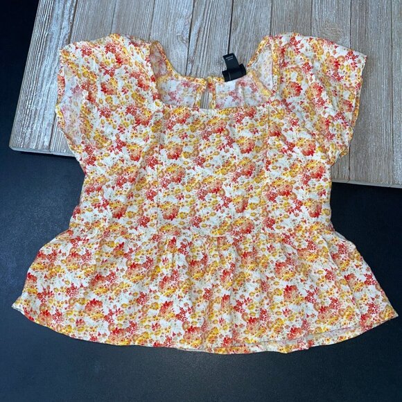 Art Class Floral Woven Peplum Top Girls Size S (6/6X) Cute Pretty Boho School - Picture 2 of 12